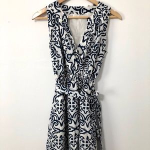 Blue & White Printed Dress